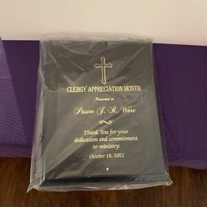 21.10.18 Faith Clergy Appreciation Month plaque